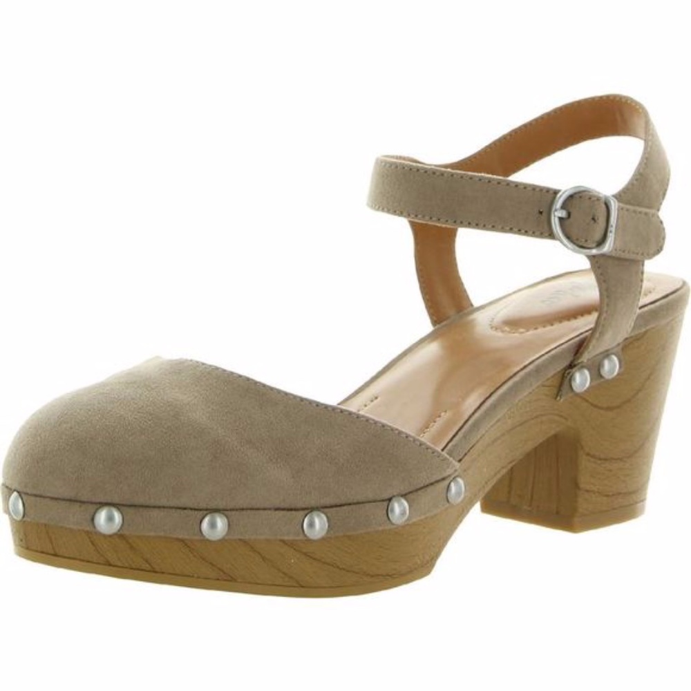 Style & Co Clog Sandals Taupe Truvyy Platform Women's Shoe Size 8 1/2